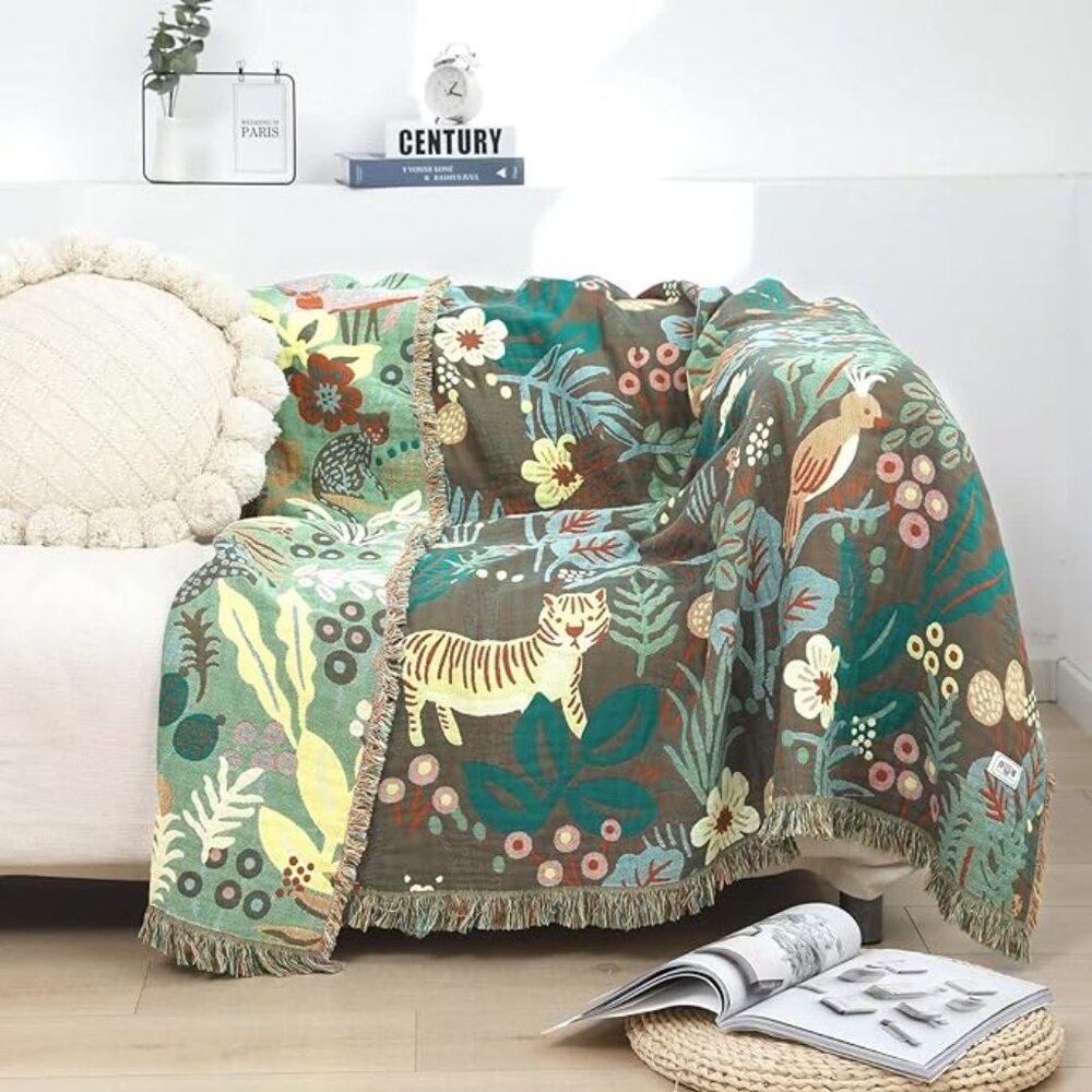 Boho throw blanket 60"×80"